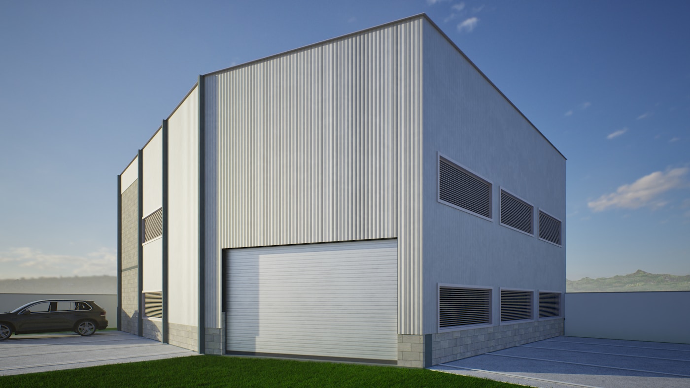 Commercial warehouse exterior